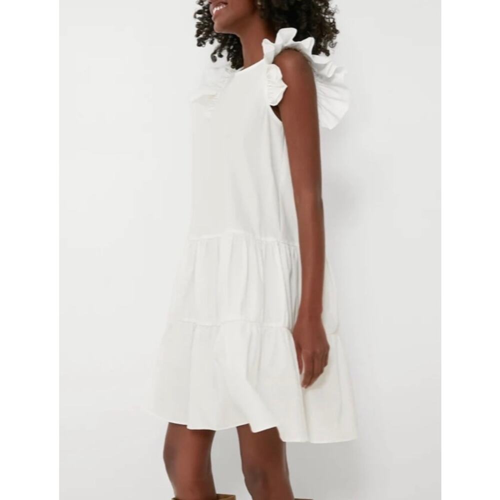 Tuckernuck Pomander Place Corrine Mini Flutter Sleeve Dress White XL Resort Wear - Picture 2 of 14